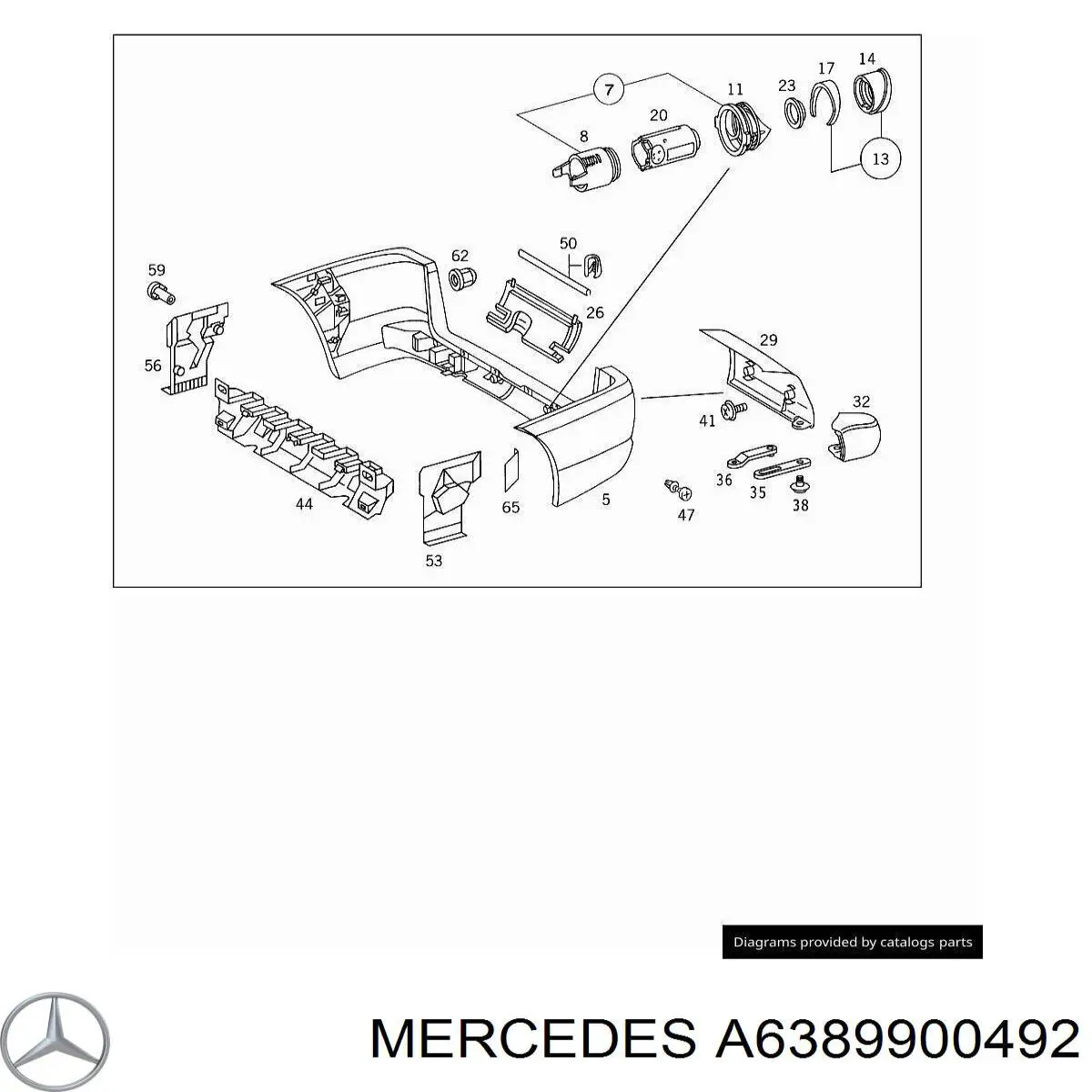 Cápsula (prendedor) de fixação do forro do pára-choque do pára-lama dianteiro Mercedes A6389900492 preço, a partir de 0,73 USD