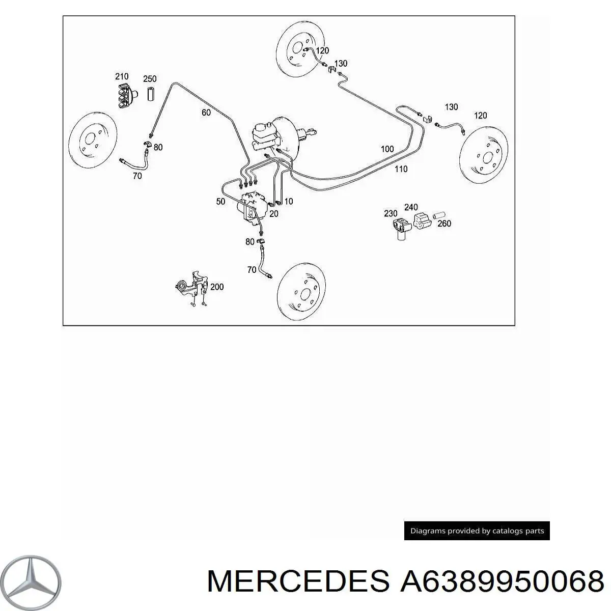 A6389950068 Mercedes Braçadeira de tubo do freio