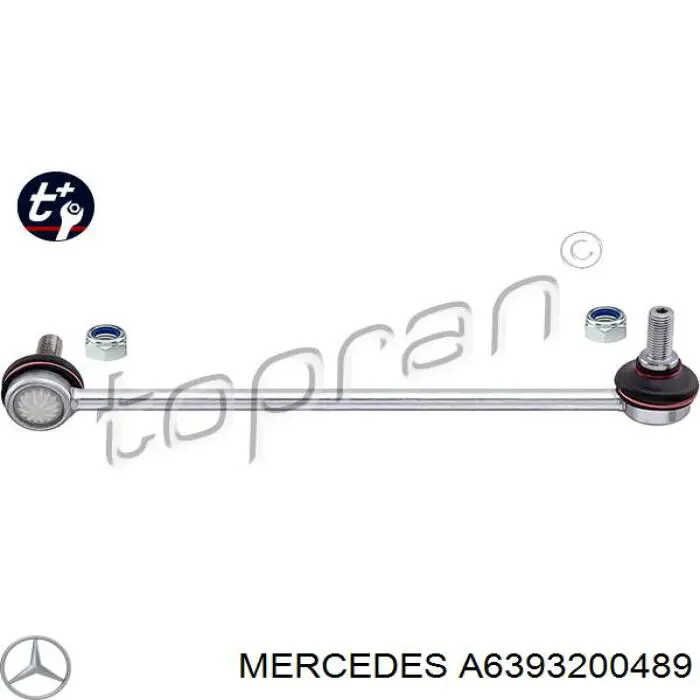 A6393200489 Mercedes Montante esquerdo de estabilizador dianteiro