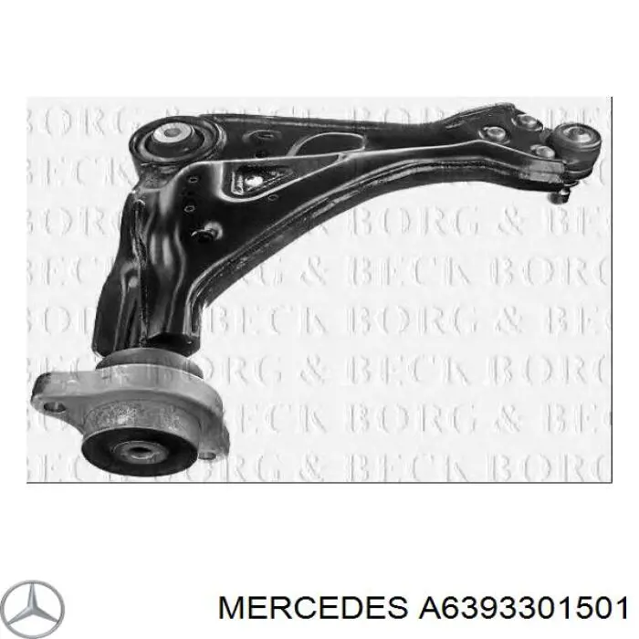 A6393301501 Mercedes Braço oscilante inferior direito de suspensão dianteira