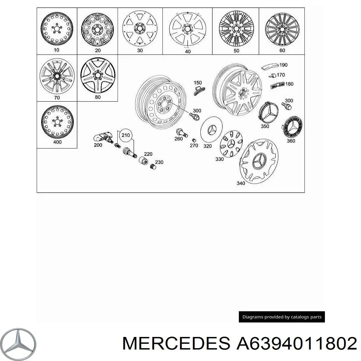 Discos de roda de aleação ligeira (de aleação ligeira, de titânio) para Mercedes Vito II 639