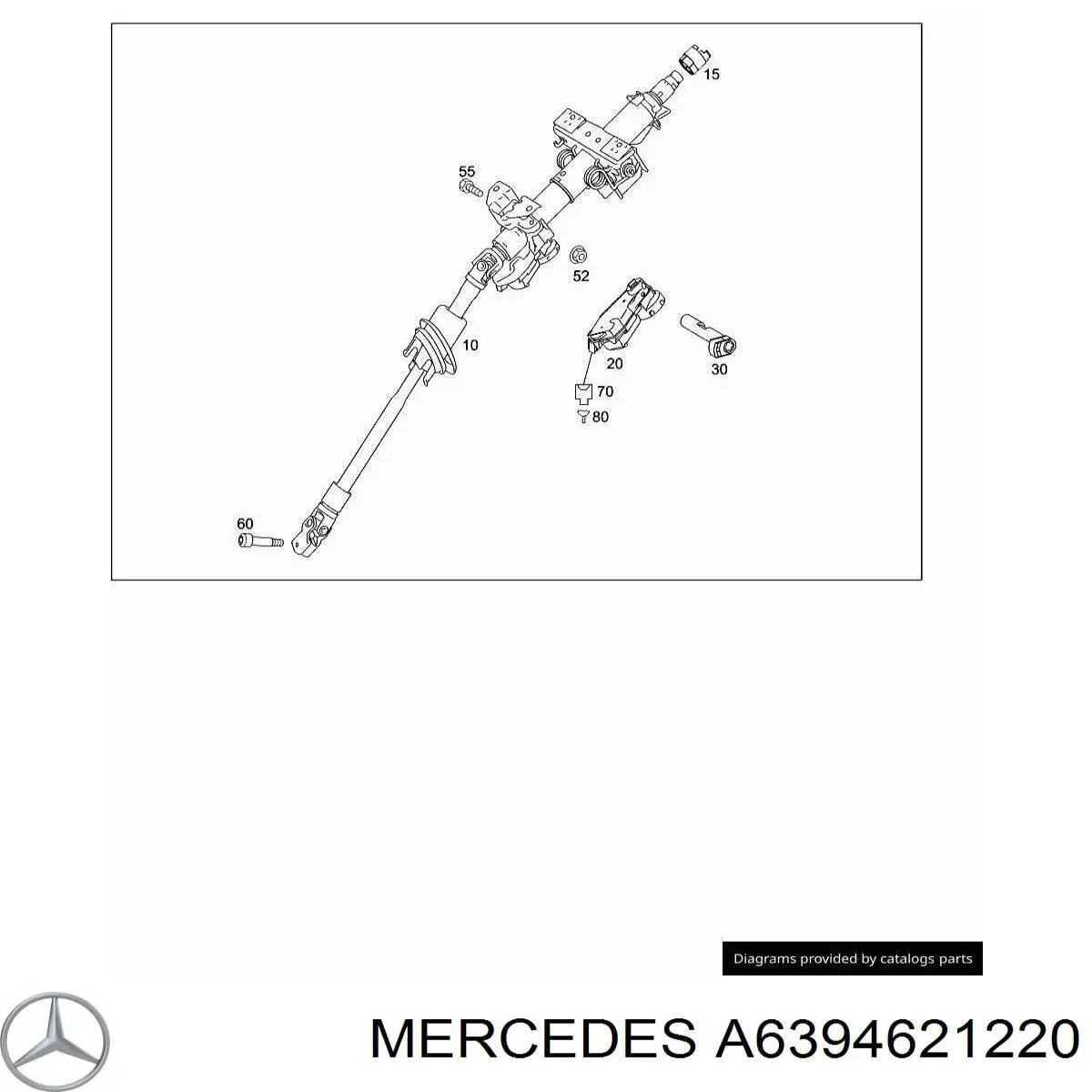 A6394621220 Mercedes Coluna da direção