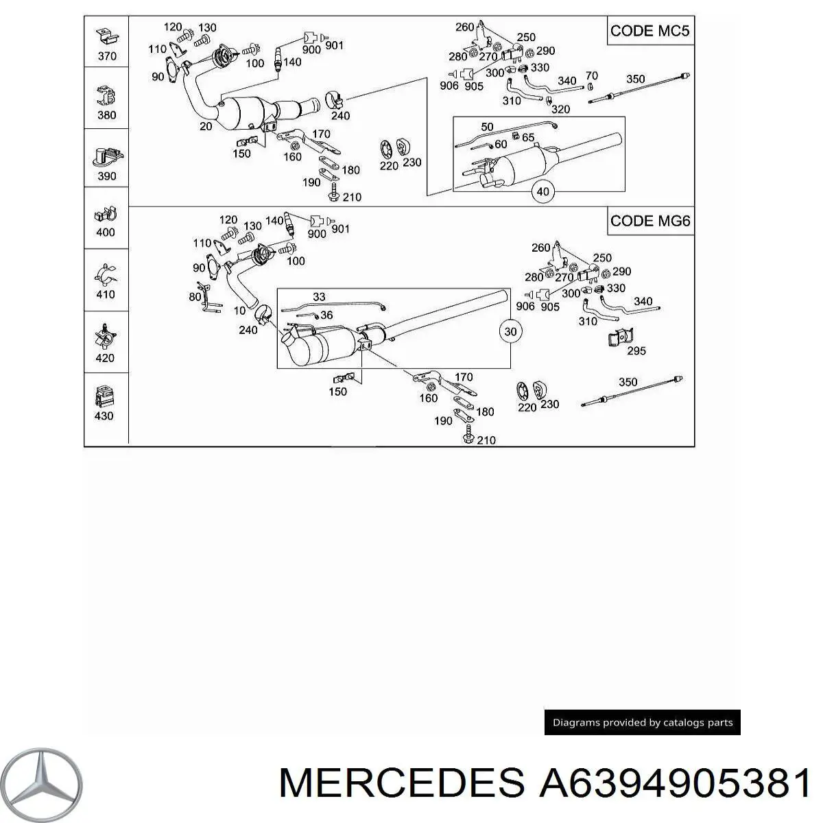 Convertidor - catalisador Mercedes A6394905381 preço, a partir de 508,21 USD