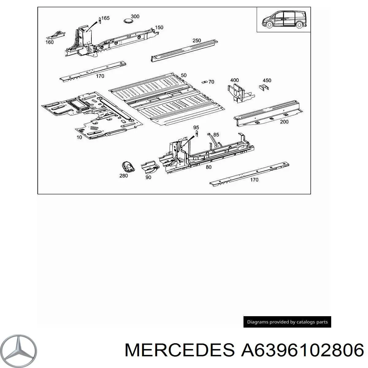 Acesso externo esquerdo Mercedes A6396102806 preço, a partir de 930,81 USD