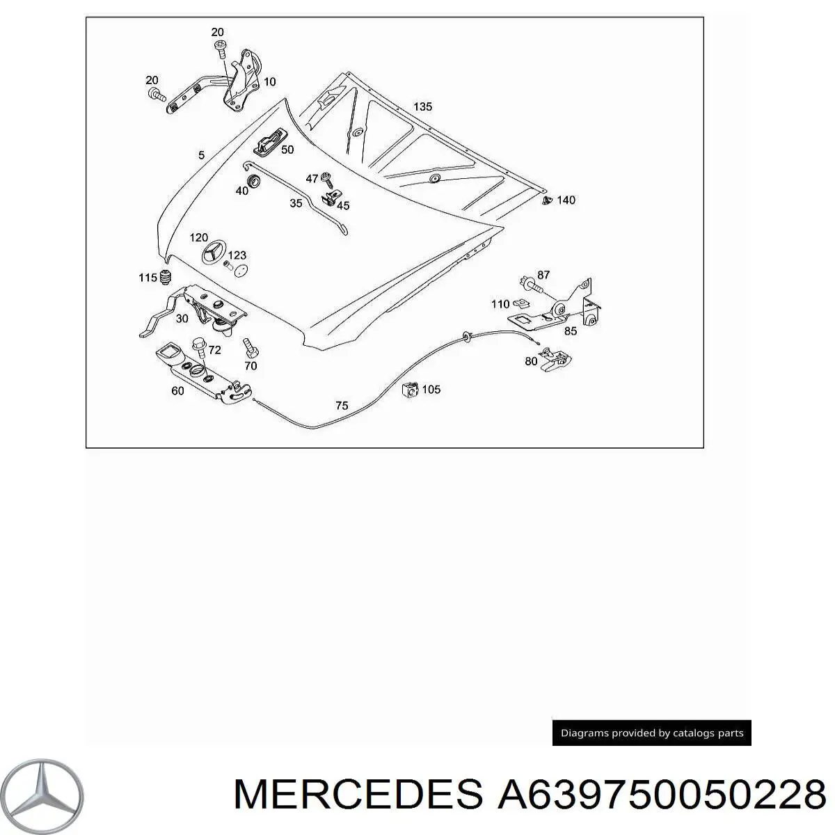 Capota Mercedes A639750050228 preço, a partir de 334,16 USD