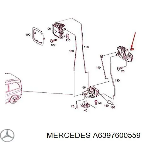 Compre A6397600559 Mercedes Puxador externo de tampa de porta-malas (de 3ª/5ª porta traseira)