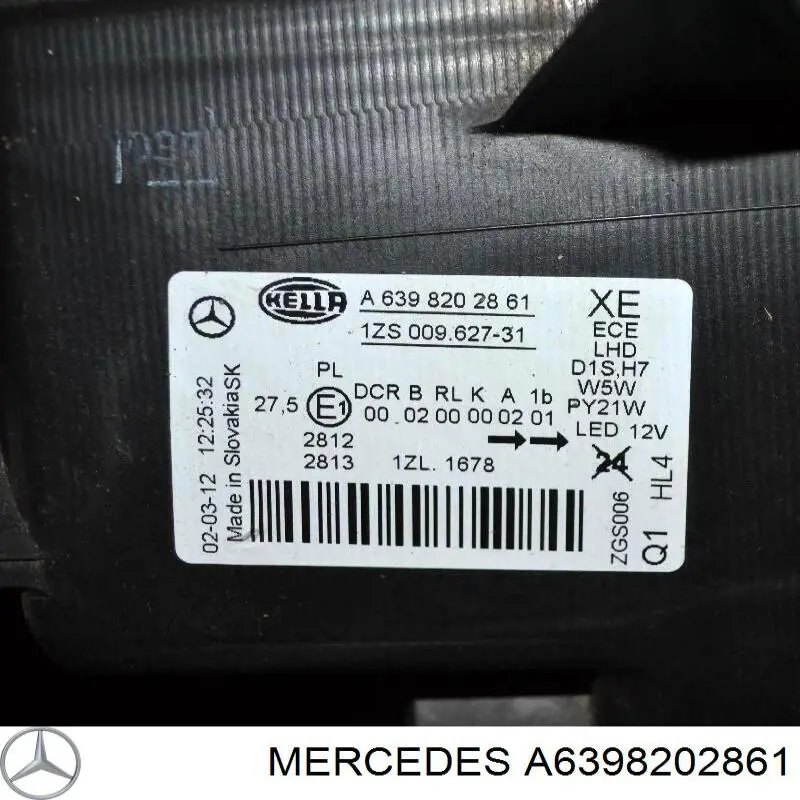 A6398202861 Mercedes Luz esquerda