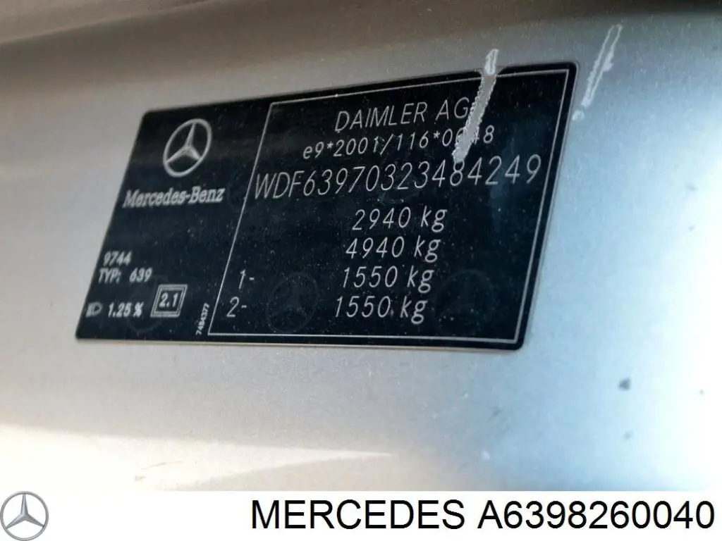 Retrorrefletor (refletor) do pára-choque traseiro esquerdo Mercedes A6398260040 preço, a partir de 15,62 USD
