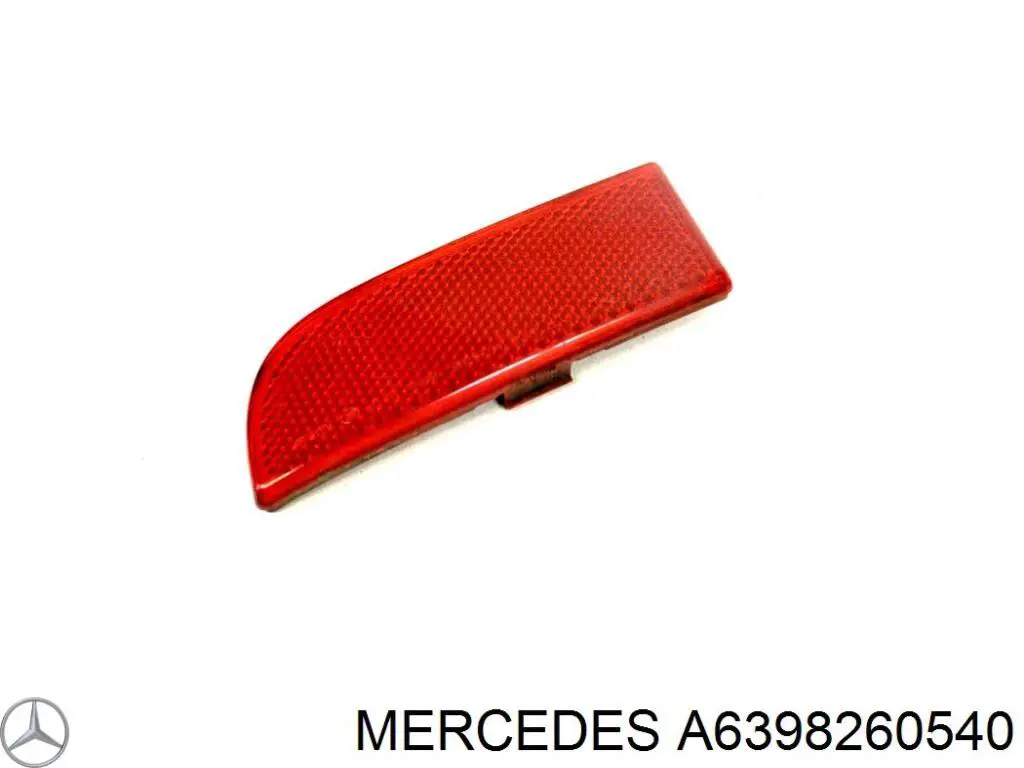 A6398260540 Mercedes Retrorrefletor (refletor) do pára-choque traseiro direito
