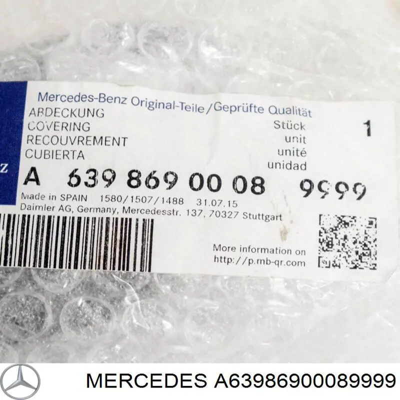 A63986900089999 Mercedes Placa sobreposta do injetor de fluido para lavador da luz dianteira