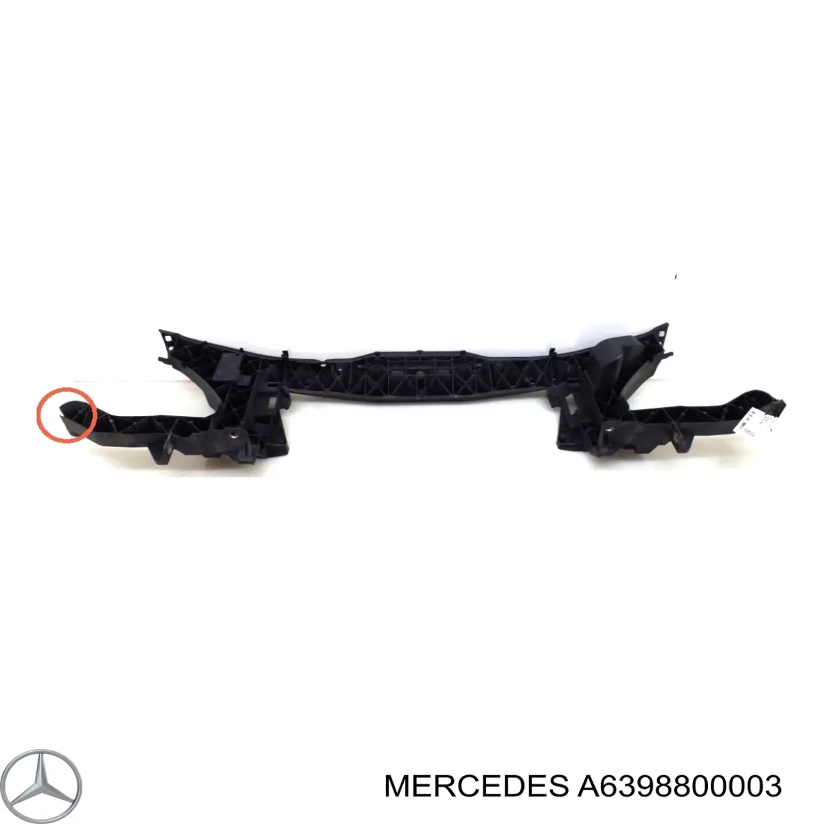 A6398800003 Mercedes Suporte do radiador montado (painel de montagem de fixação das luzes)