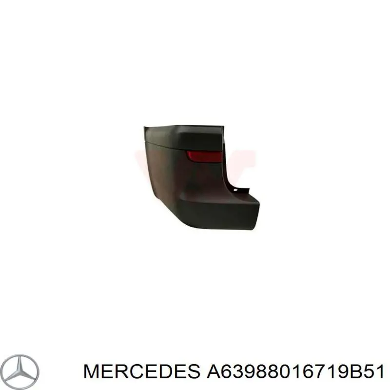 Pára-choque traseiro, parte esquerda A63988016717G99 Mercedes