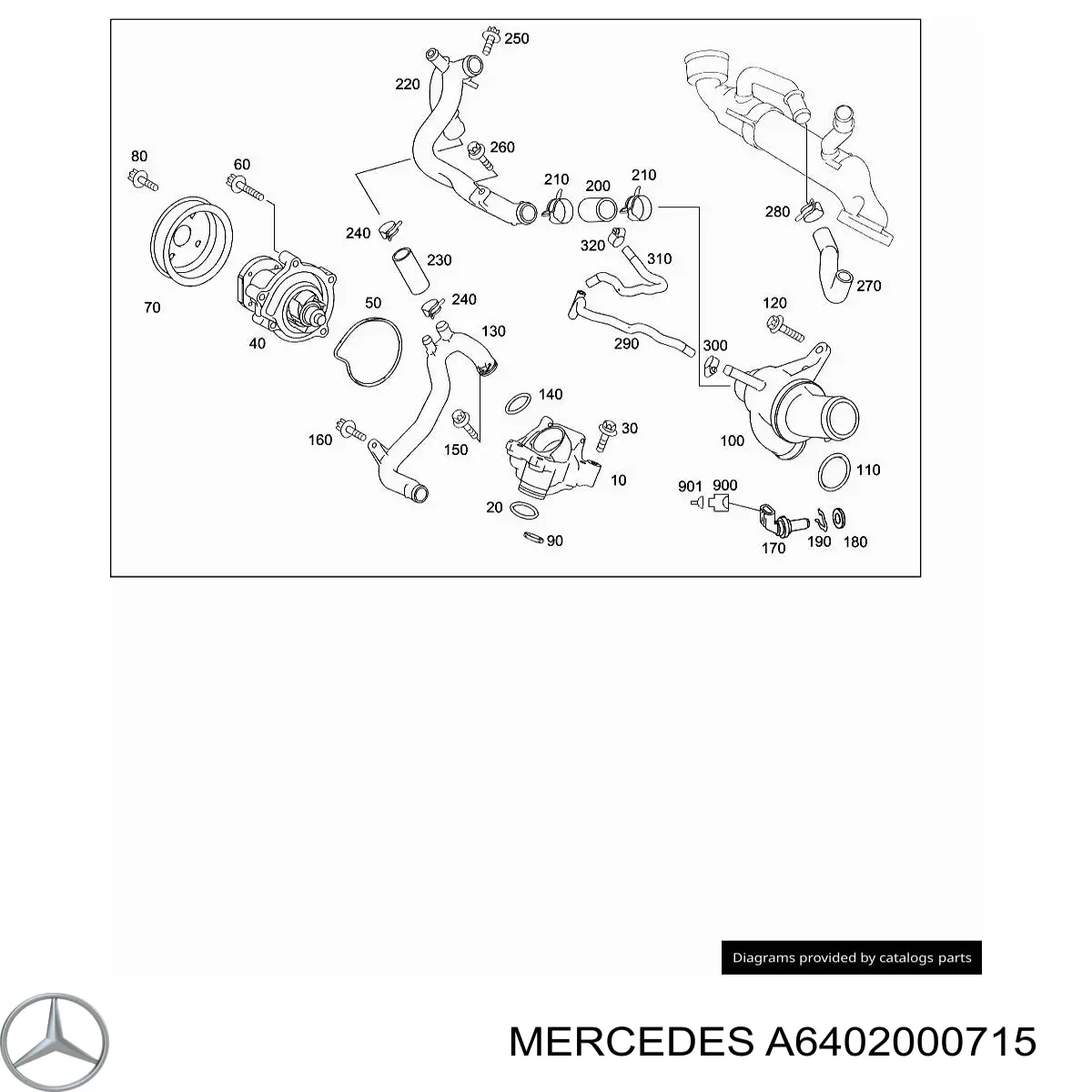 A6402000715 Mercedes Caixa do termostato