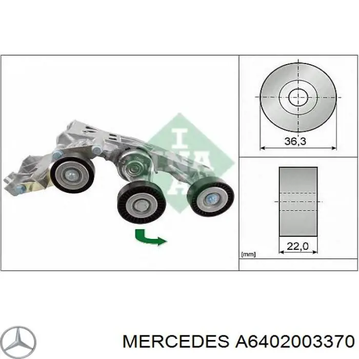 Reguladora de tensão da correia de transmissão Mercedes A6402003370 preço, a partir de 119,39 USD