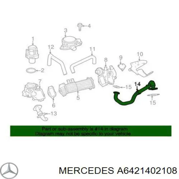 Cano derivado do sistema de recirculação dos gases de escape EGR Mercedes A6421402108 preço, a partir de 214,27 USD