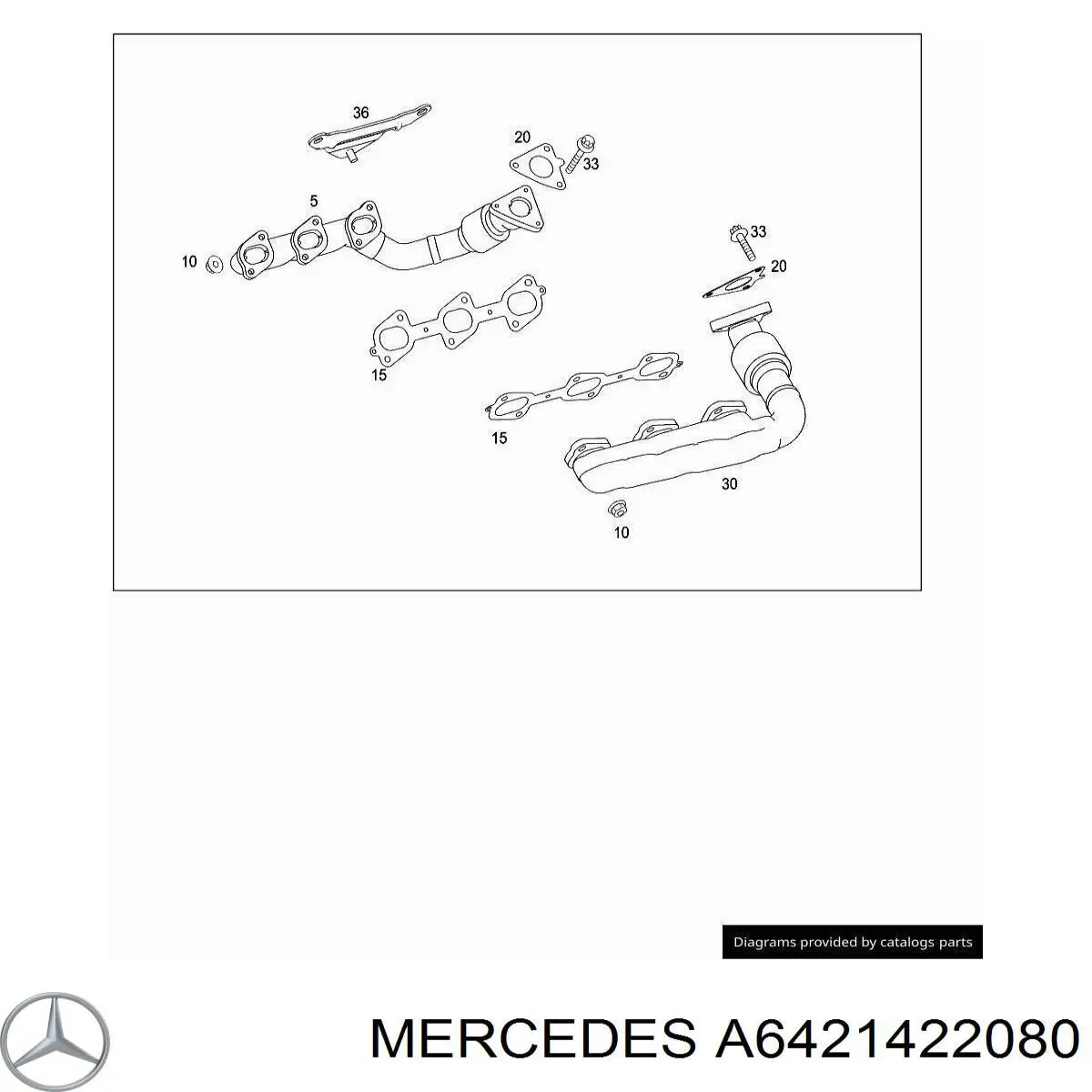 A6421422080 Mercedes Vedante de turbina dos gases de escape, escape