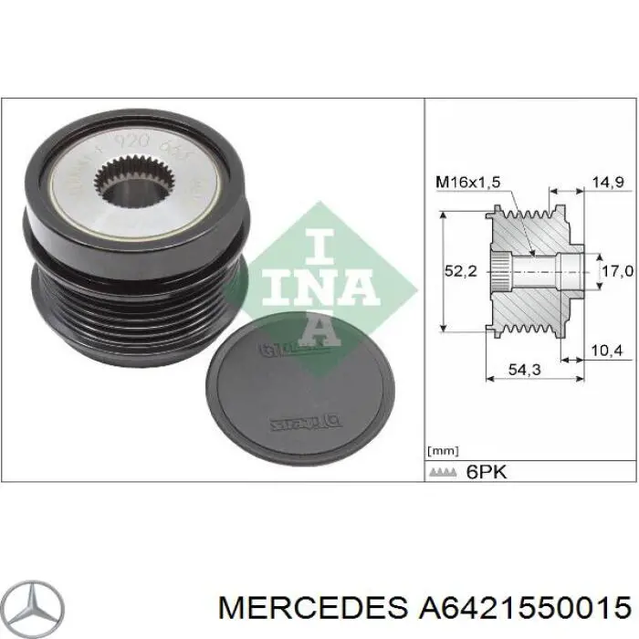 A6421550015 Mercedes Polia do gerador