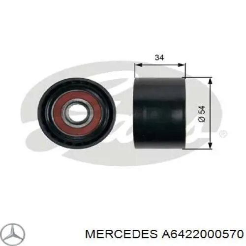 A6422000570 Mercedes Rolo parasita da correia de transmissão