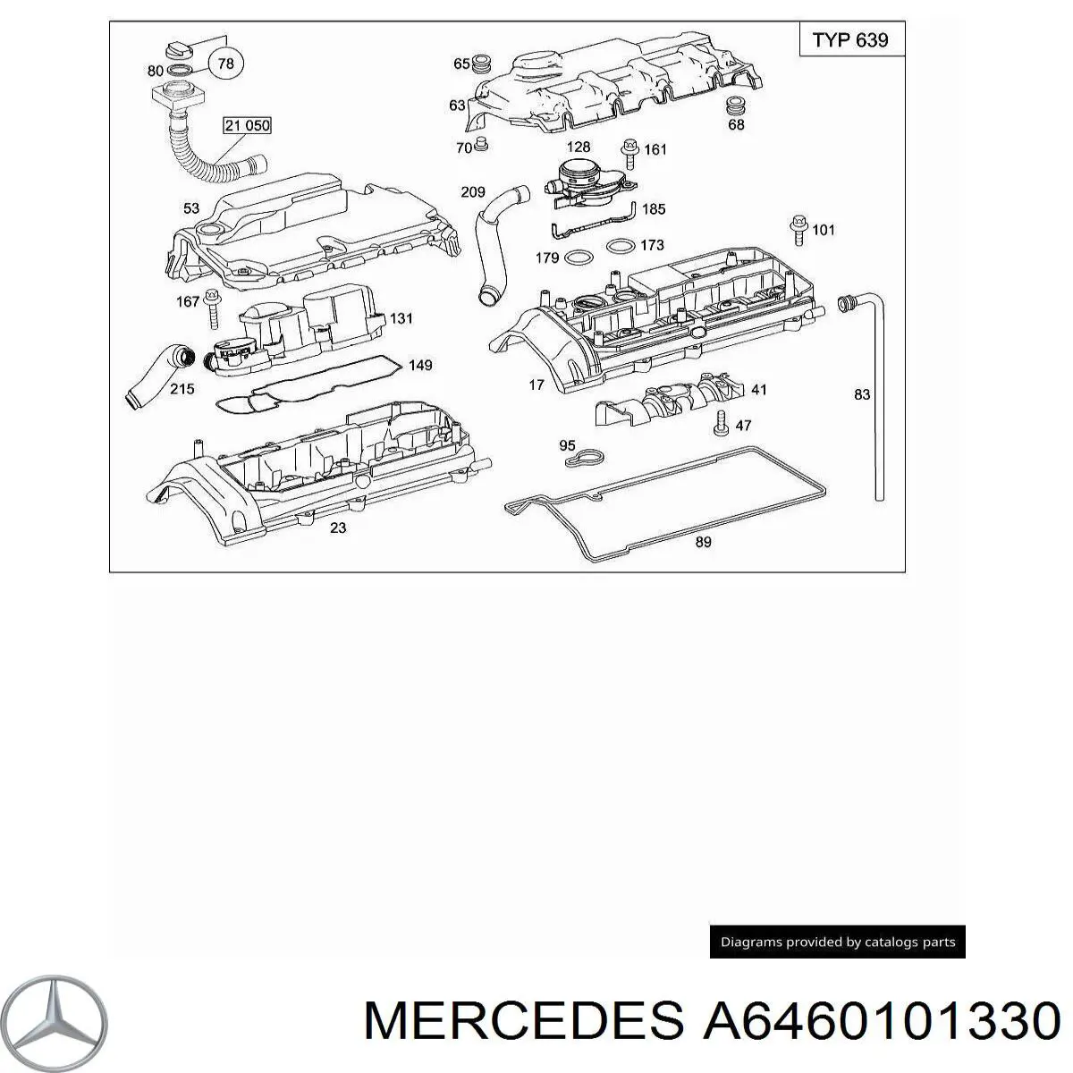 Tampa de válvulas Mercedes 6460101330 preço, a partir de 554,28 USD