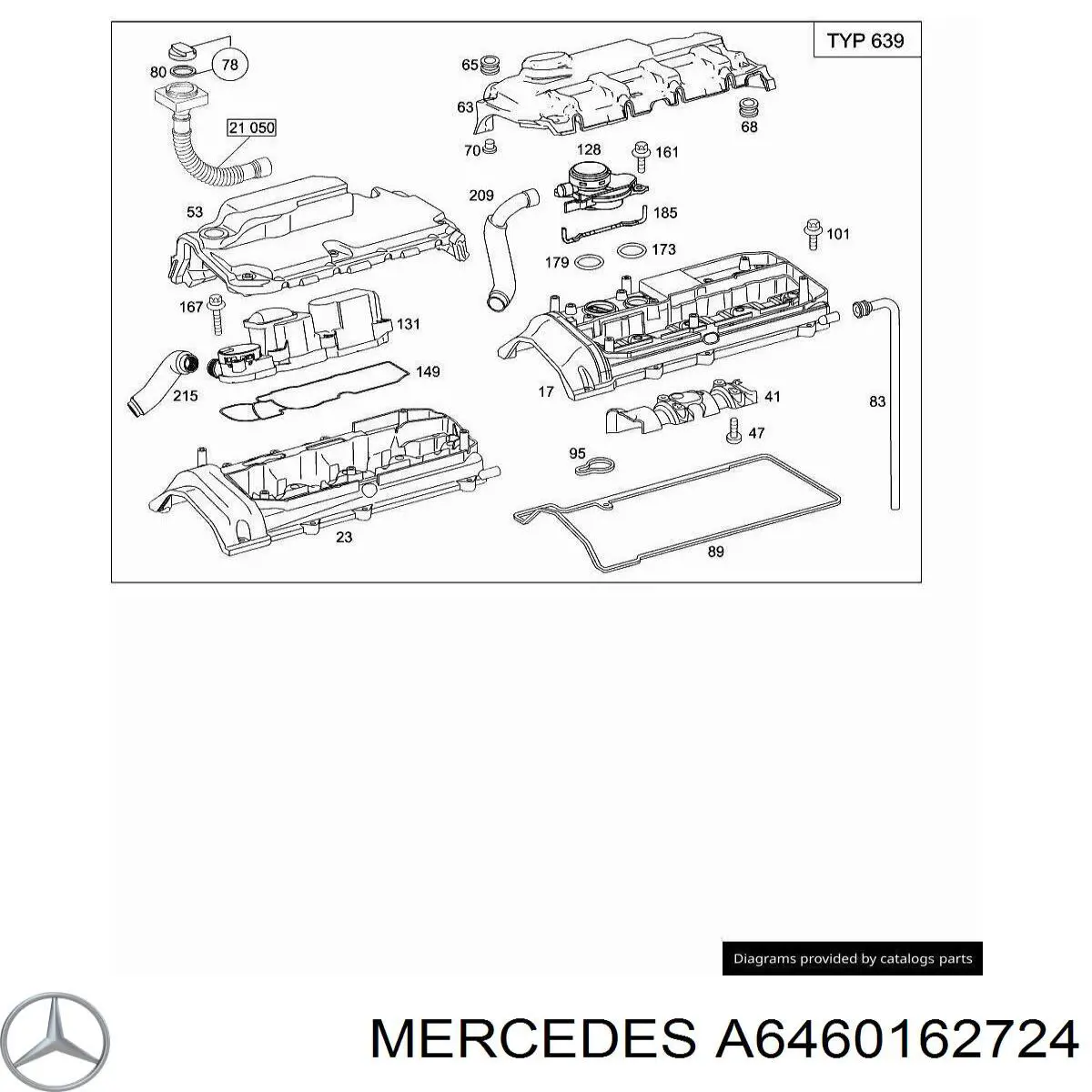 A6460163224 Mercedes Tampa de motor decorativa