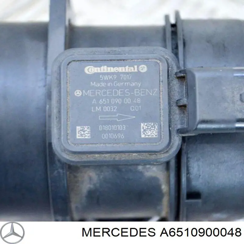 A6510900048 Mercedes Sensor de fluxo (consumo) de ar, medidor de consumo M.A.F. - (Mass Airflow)