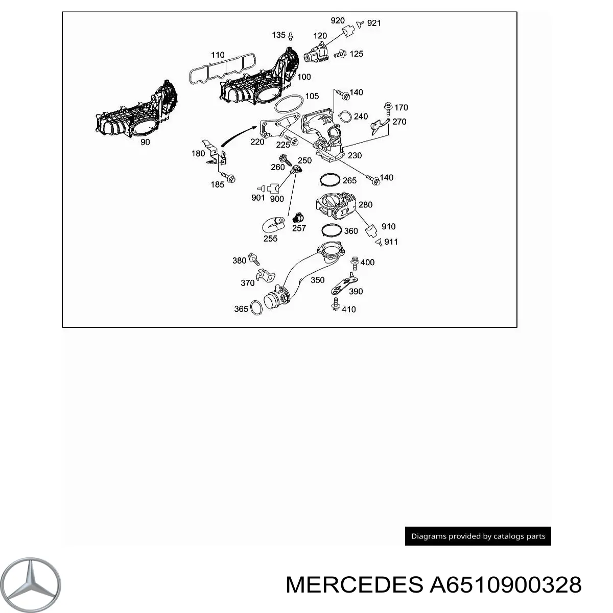 A6510900328 Mercedes Tubo coletor de admissão superior