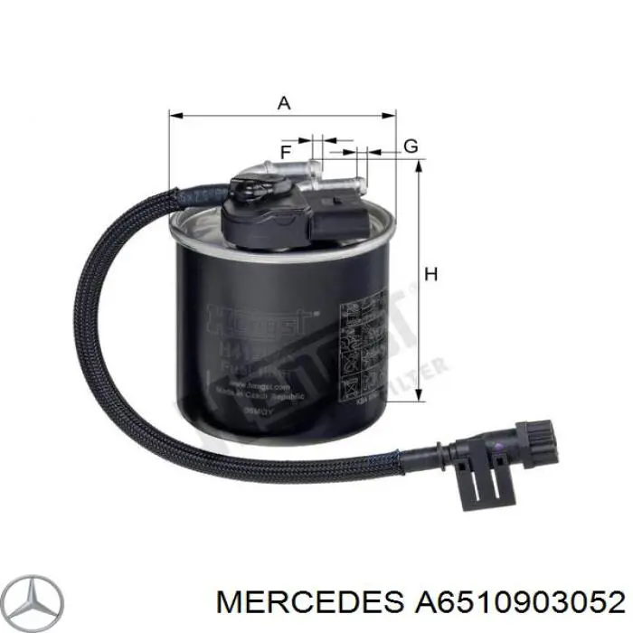 A6510903052 Mercedes Filtro de combustível