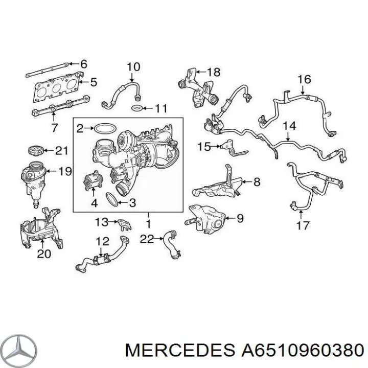 A6510960380 Mercedes Vedante de mangueira de derivação de óleo de turbina