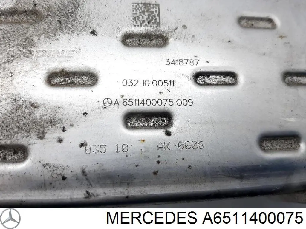 Radiador do sistema EGR de recirculação dos gases de escape A6511400075 Mercedes