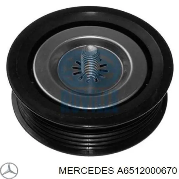 A6512000670 Mercedes Rolo parasita da correia de transmissão