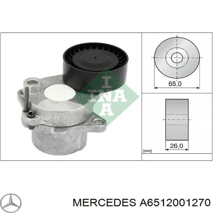 Reguladora de tensão da correia de transmissão Mercedes A6512001270 preço, a partir de 137,47 USD