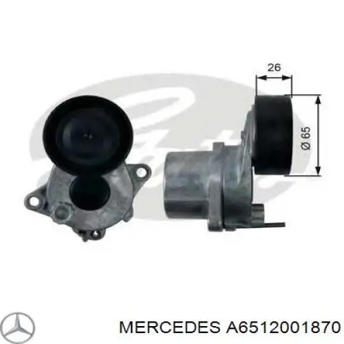Reguladora de tensão da correia de transmissão Mercedes A6512001870 preço, a partir de 44,27 USD