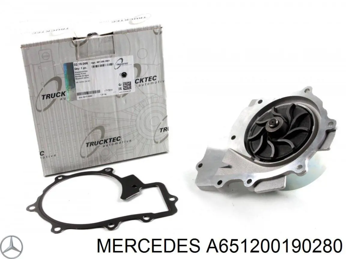 A651200190280 Mercedes Bomba de água (bomba) de esfriamento