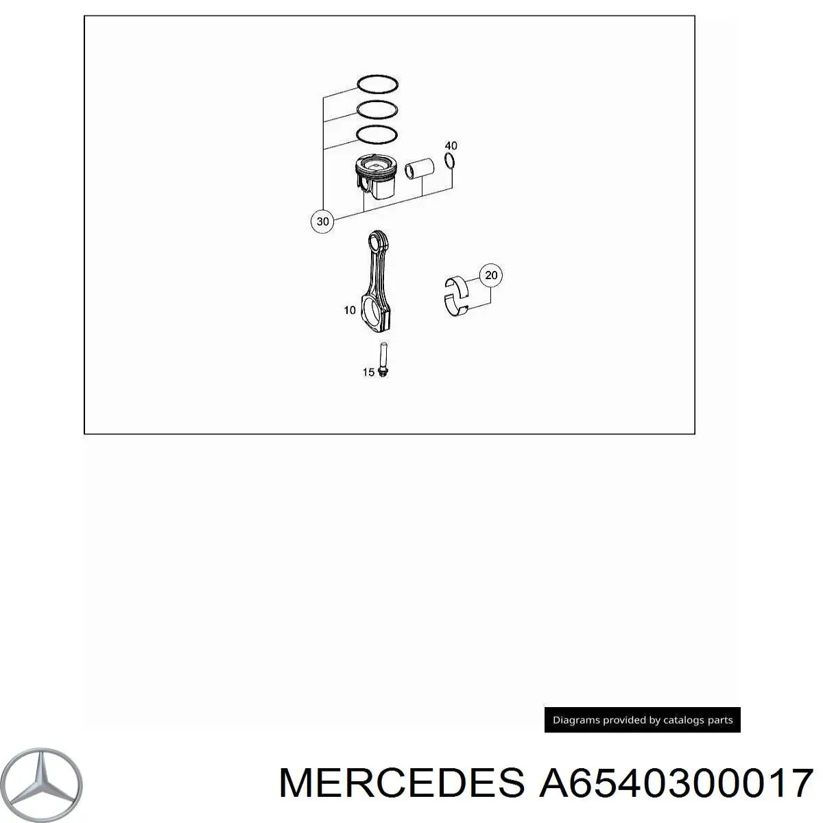 A6540302900 Mercedes Pistão do kit para 1 cilindro, STD
