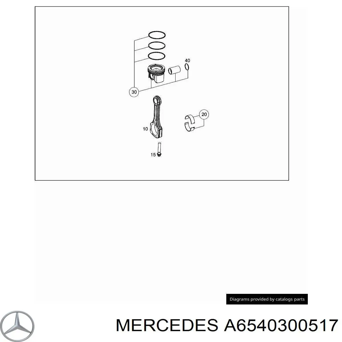 Compre A6540302900 Mercedes Pistão do kit para 1 cilindro, STD