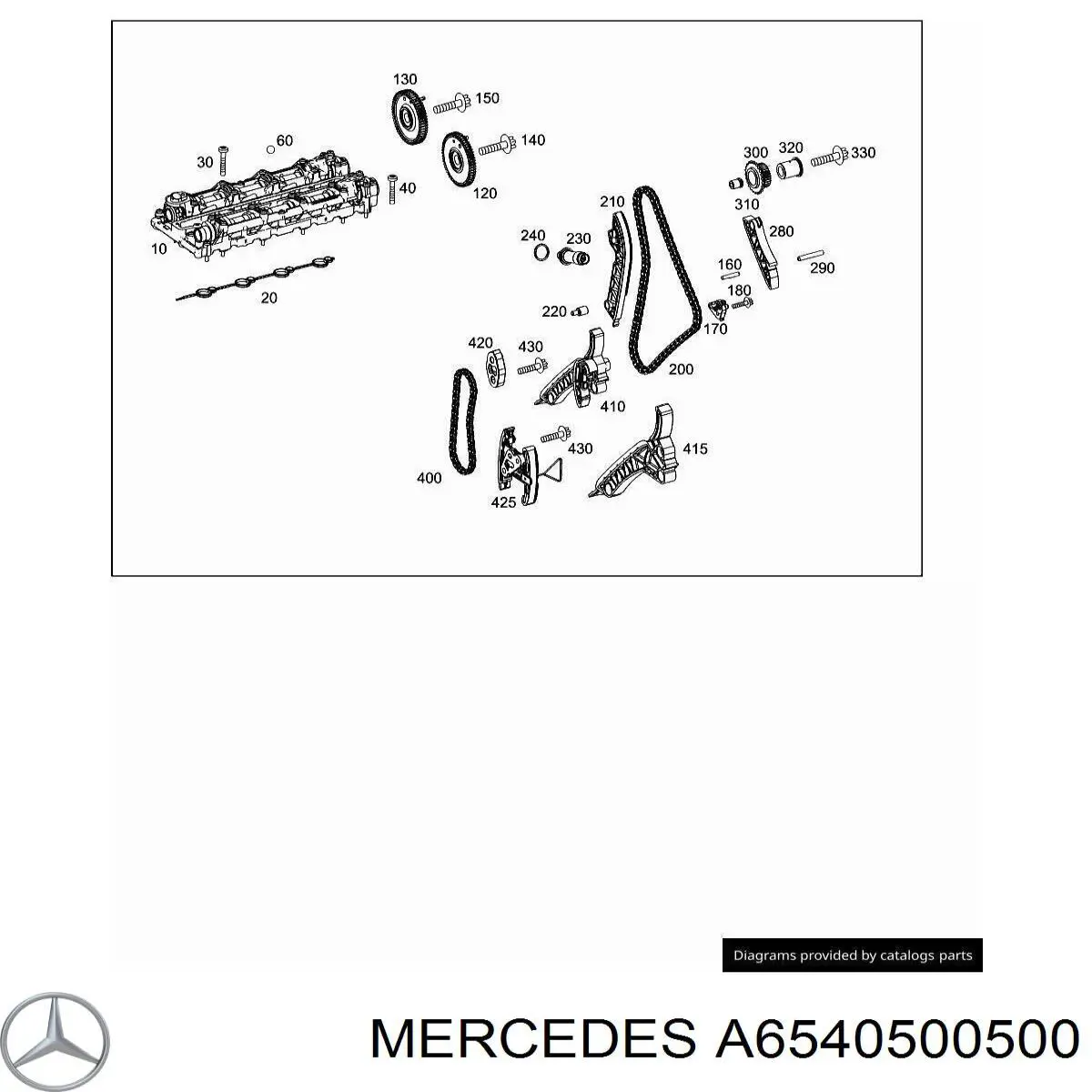 A6540500500 Mercedes Amortecedor de cadeia do mecanismo de distribuição de gás, superior