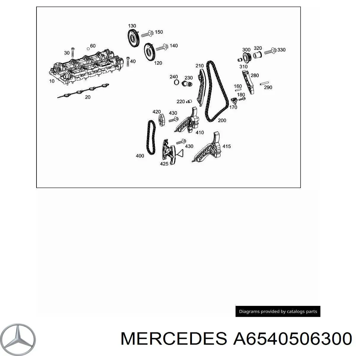 A6540506300 Mercedes Amortecedor de cadeia do mecanismo de distribuição de gás, direito