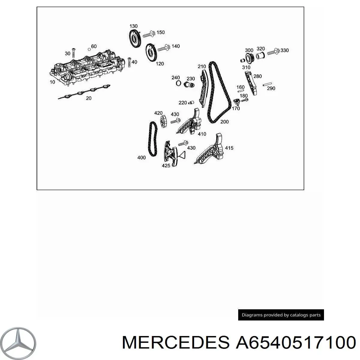 6540517100 Mercedes Vedante inferior da tampa de válvulas de motor