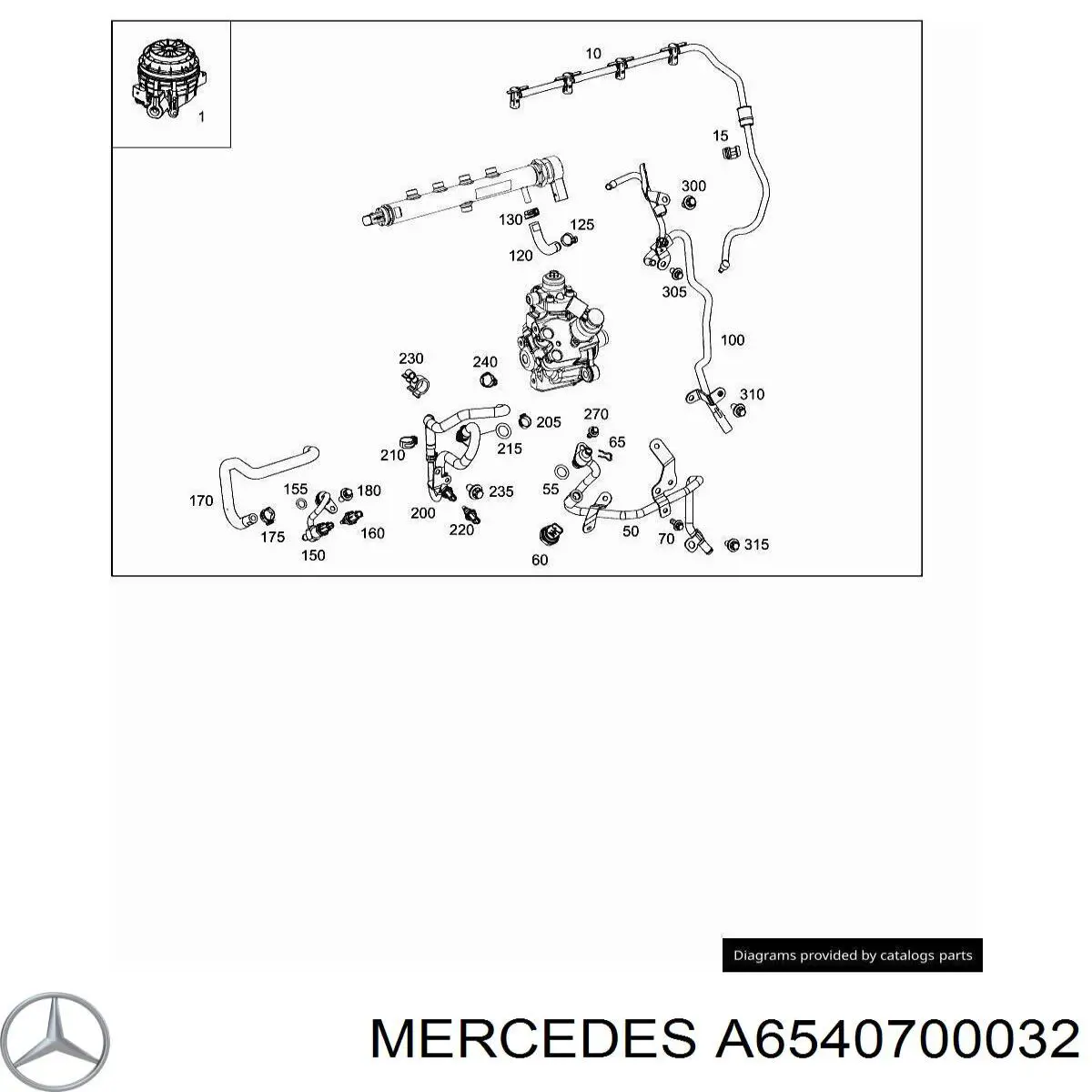 Compre A6540700032 Mercedes Tubo de combustível, inverso desde os injetores