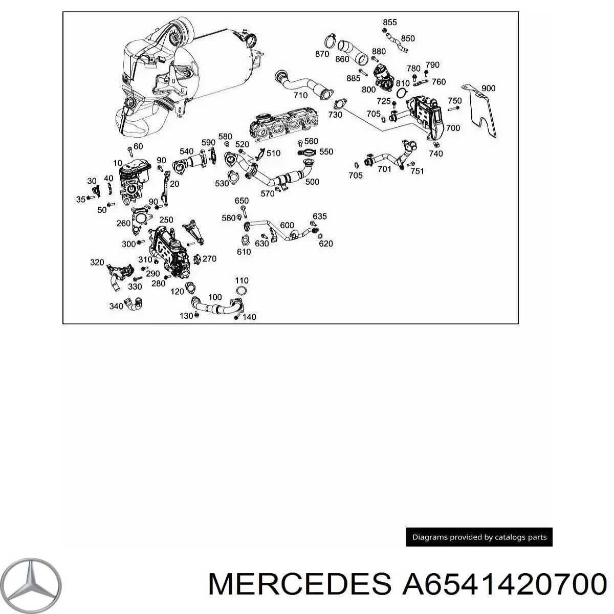 6541420700 Mercedes Vedante de refrigerador EGR do sistema de recirculação dos gases