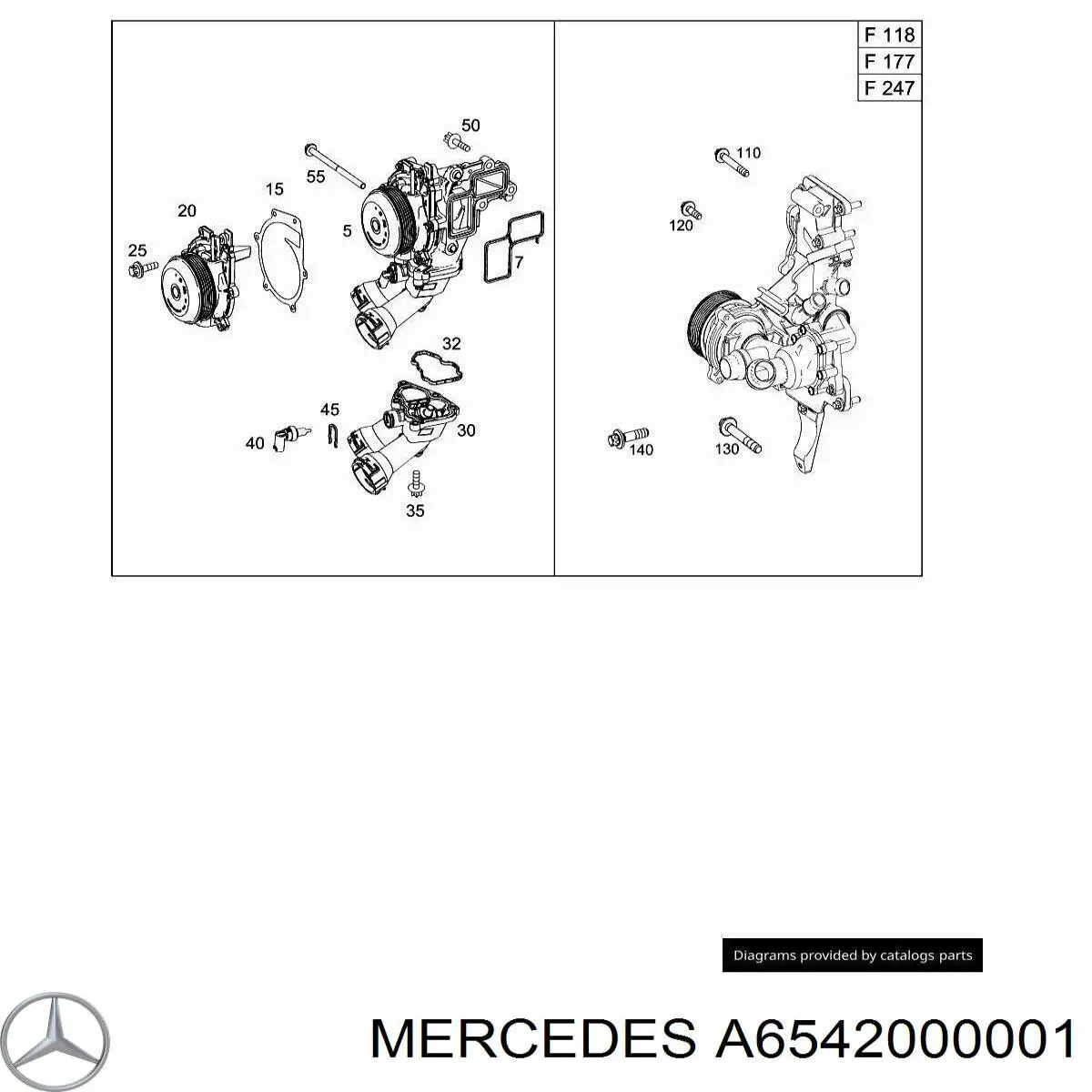 Compre A6542000001 Mercedes Bomba de água (bomba) de esfriamento