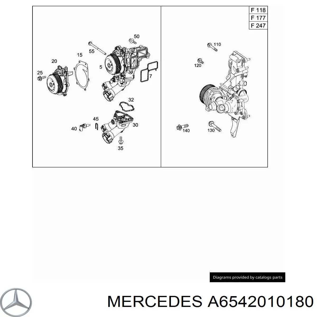 Vedante de bomba de água Mercedes A6542010180 preço, a partir de 4,25 USD