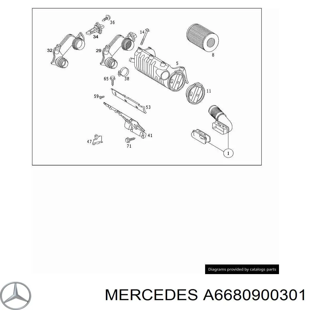 A6680900301 Mercedes Caixa de filtro de ar