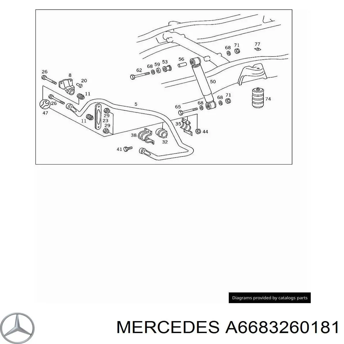 A6683260181 Mercedes Bucha de estabilizador traseiro