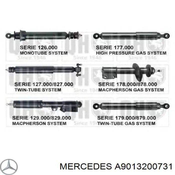 Amortecedor traseiro Mercedes A9013200731 preço, a partir de 51,89 USD