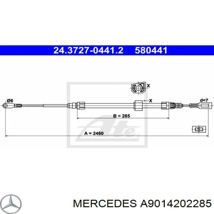 Cabo do freio de estacionamento dianteiro Mercedes A9014202285 preço, a partir de 17,36 USD