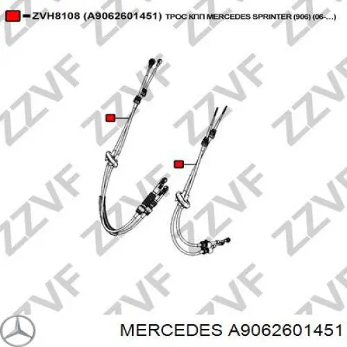 Compre A9062601451 Mercedes Cabo de mudança duplo