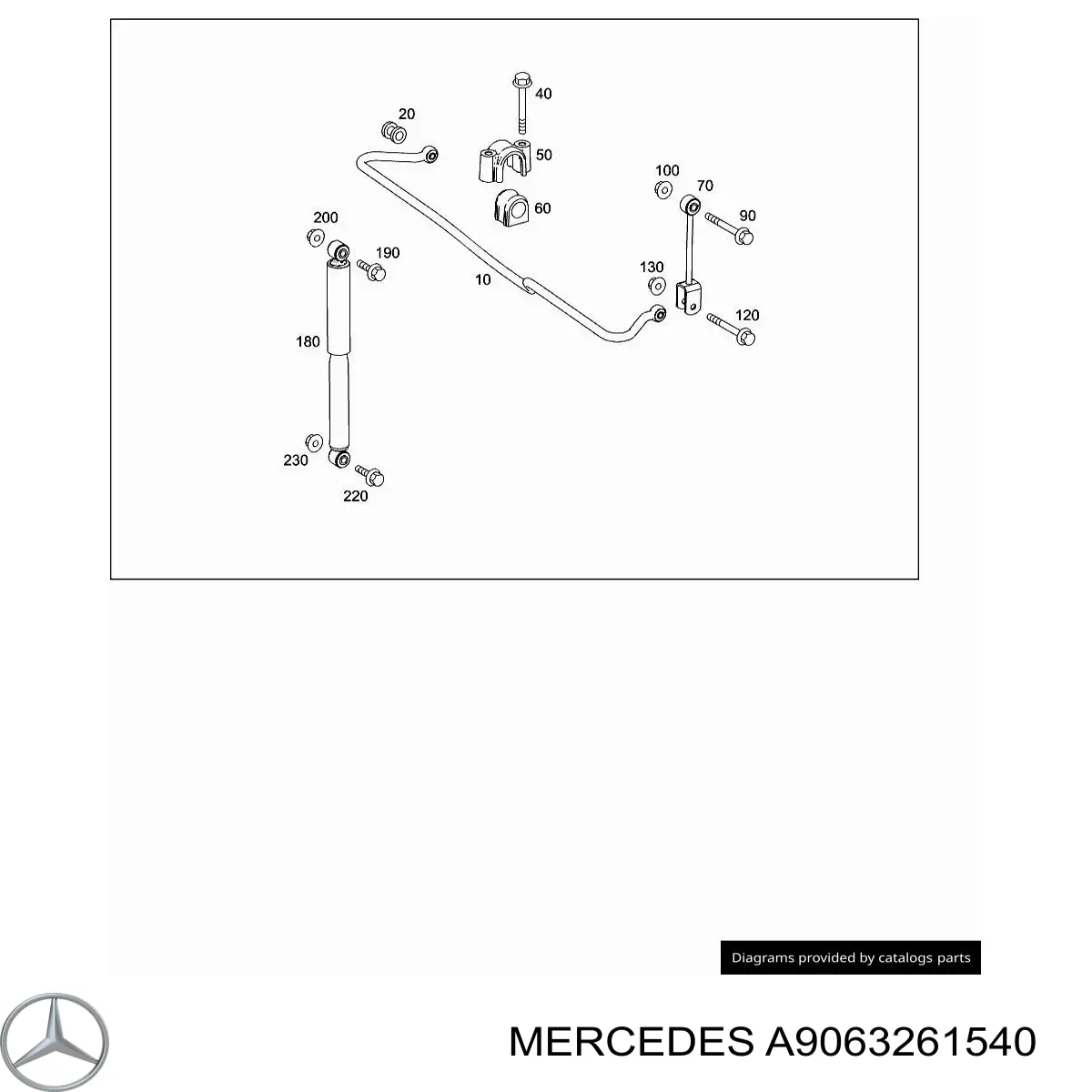 A9063261440 Mercedes Braçadeira de fixação da bucha de estabilizador traseiro