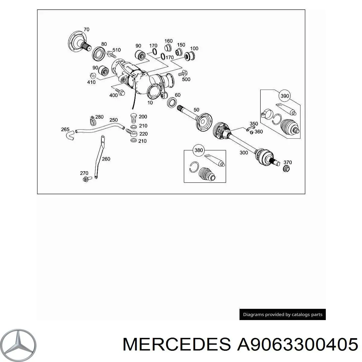 A9063300405 Mercedes Redutor do eixo dianteiro