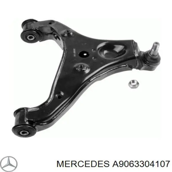 A9063304107 Mercedes Braço oscilante inferior direito de suspensão dianteira